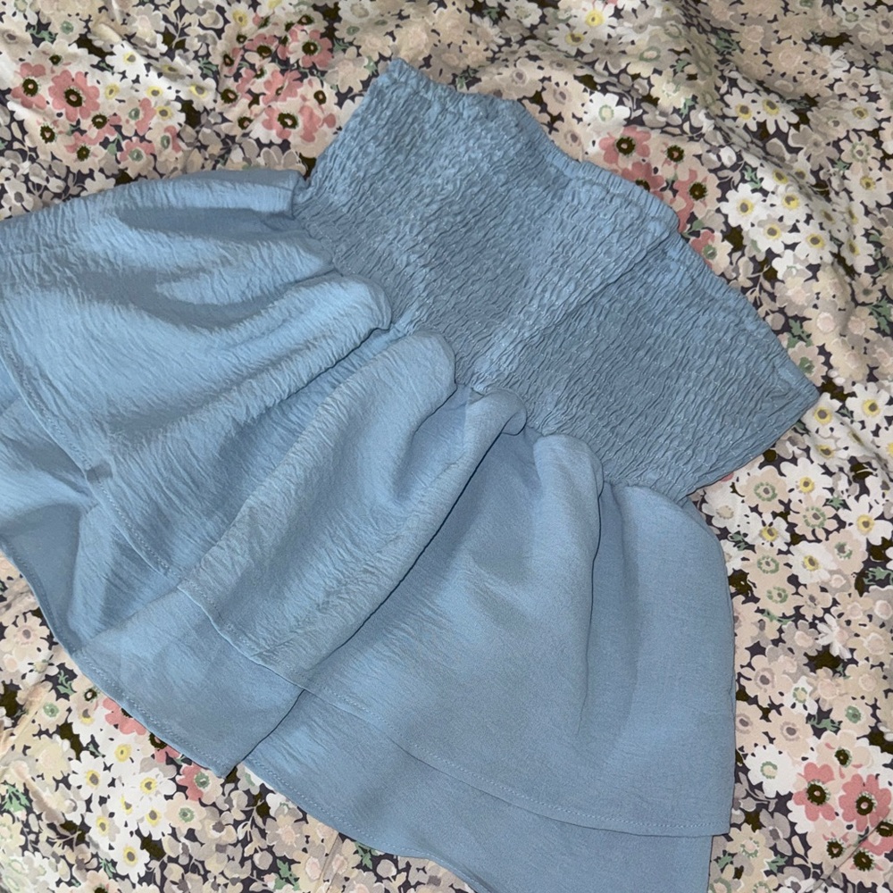 Blue Strapless Top - Picture 7 of 8